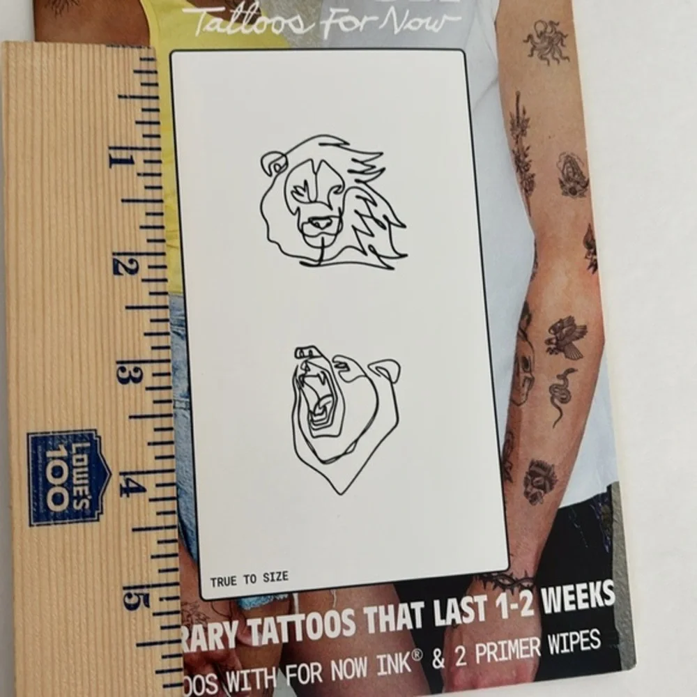 Inkbox‎ Temporary Tattoos - Lion and Bear Designs 1-2 Weeks Halloween